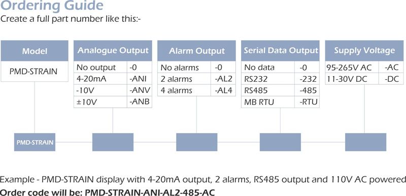 PMD-STRAIN Load Cell Strain Gauge Input Panel Mounting Display specifications 2